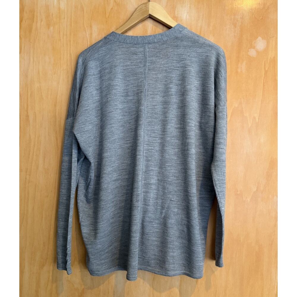 Pure Collection 100% Superfine Wool Soft Cardigan Sweater Size Medium Gray FLAW - Picture 6 of 6